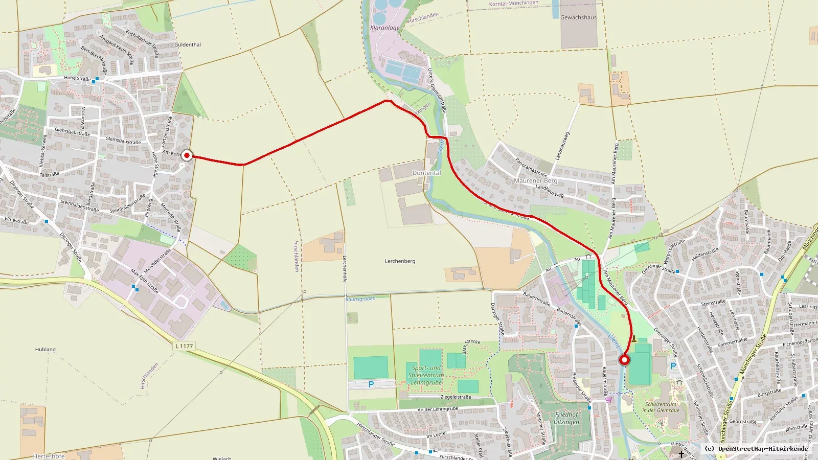 Streckenverlauf der Tour auf der Karte